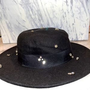 NEW Steve Madden wide brim crystal fedora hat